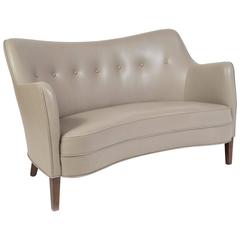 Scandinavian Mid-Century Nanna Ditzel "Allé Sofa" Reupholstered in Leather 1
