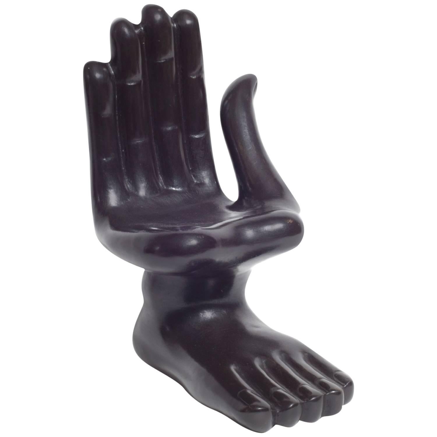 Pedro Friedeberg Bronze Hand Foot Sculpture, Signed and Numbered 4/10