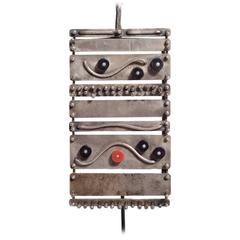 Important Harry Bertoia Silver, Ebony and Coral Pendant, USA, circa 1950 10