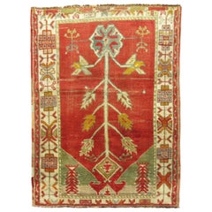 Vintage Oushak Prayer Rug