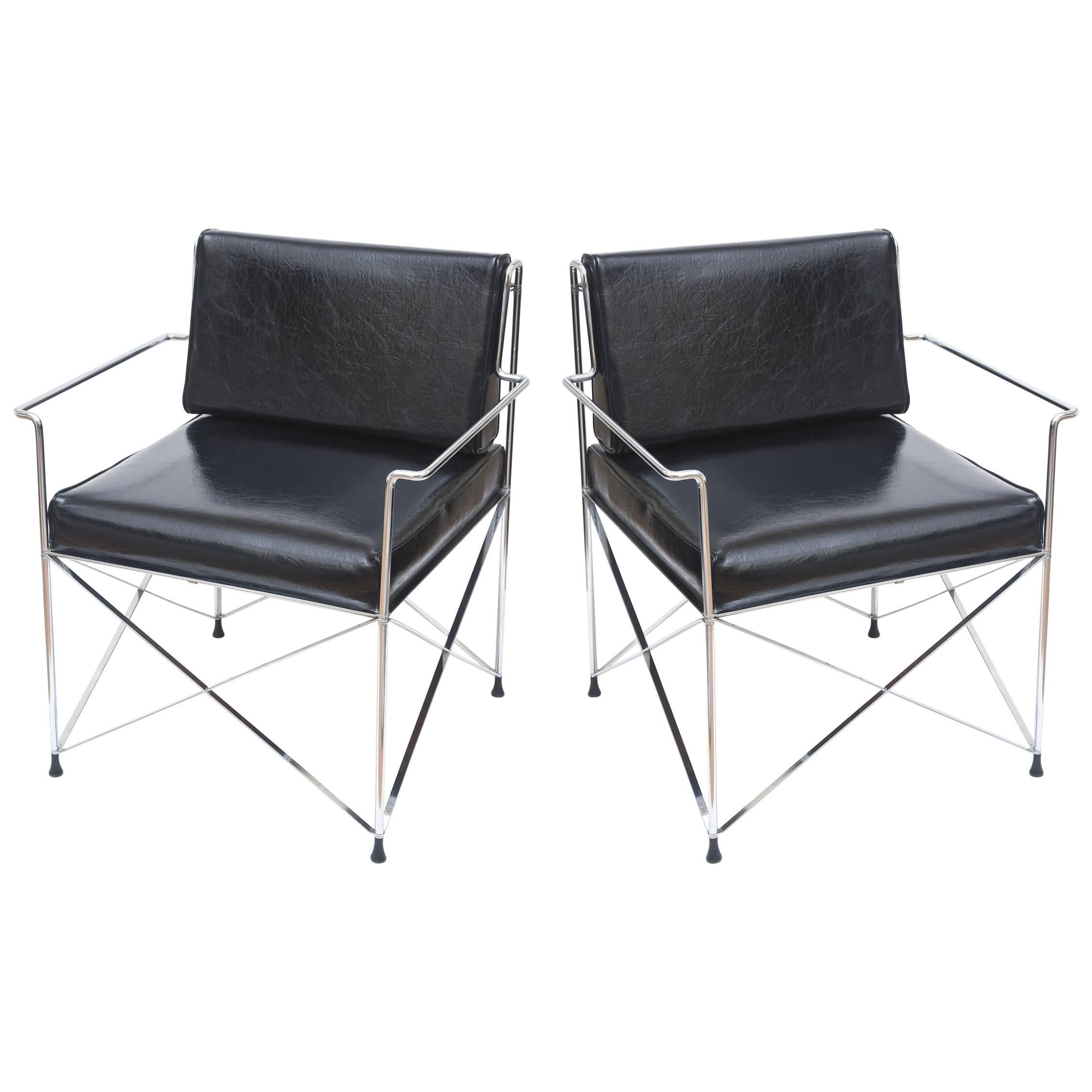 Pair of Vintage DIA X-Frame Lounge or Side Chairs 