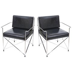 Pair of Vintage DIA X-Frame Lounge or Side Chairs 