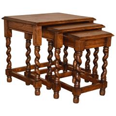 Antique Late 19th Century Nest of Three Tables