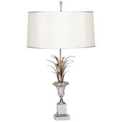 Polished Nickel Table Lamp by Charles et Cie, French, 1960s