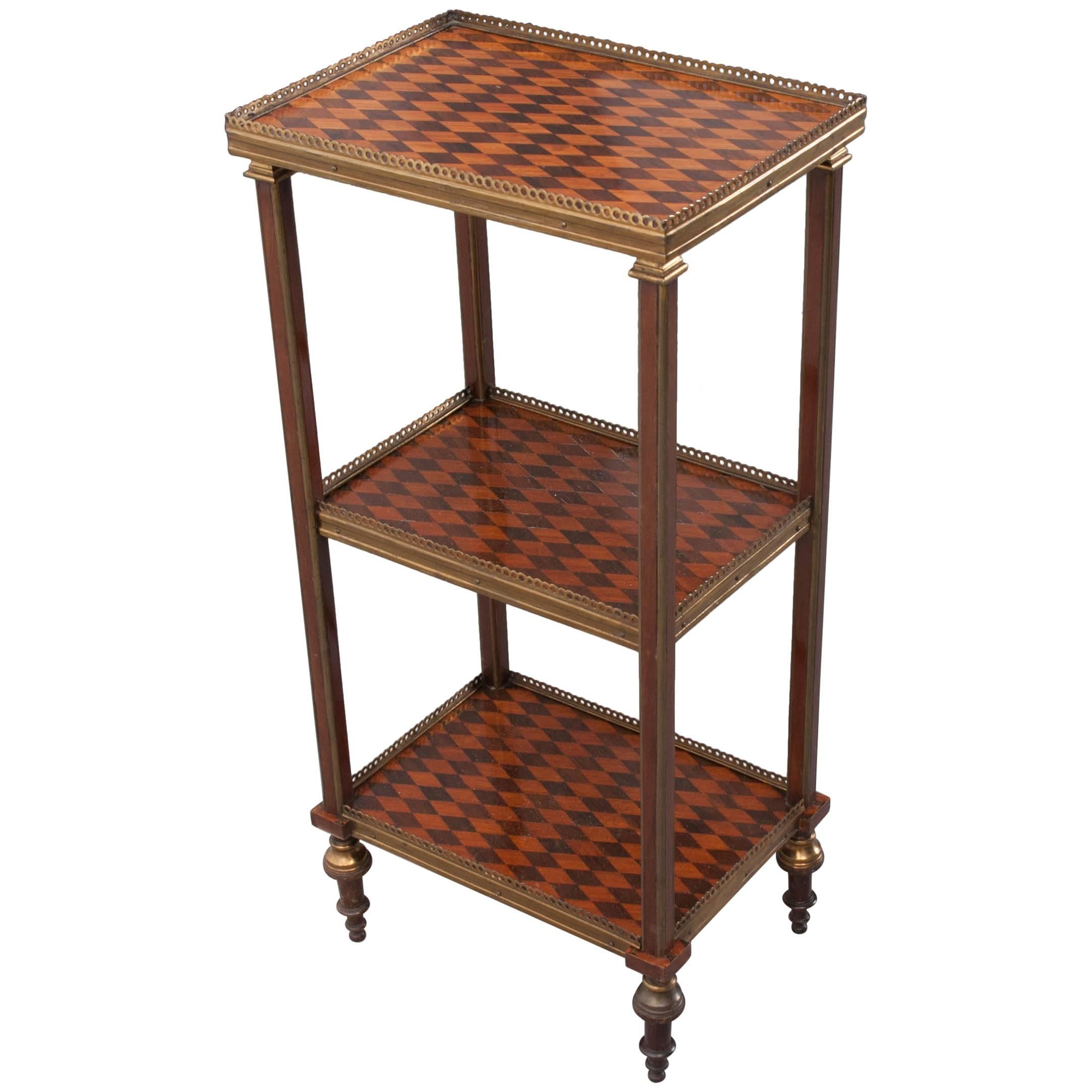 French 19th Century Mahogany Marquetry Étagère