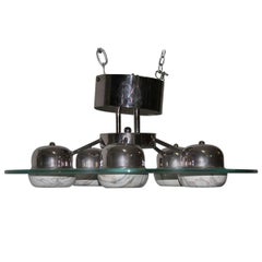 Lampadario minimalista anni '80 a forma di disco volante
