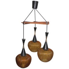 Lampadario di design italiano, anni '50 Stile Venini metà secolo