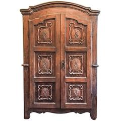18th Century Italian Carved Poplar Two-Door Wardrobe 6