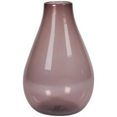 Large Aubergine Color Glass Vase, Murano, 1960s