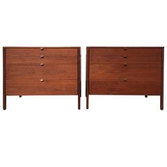 Pair of Walnut Florence Knoll Dressers Chests