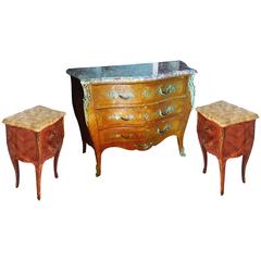 Louis XV French Bedroom Set, Commode and Nightstand Tables 6