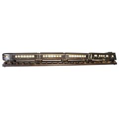 Mid-Century Polished Aluminium Train Model, Table Lamp with Led Lights