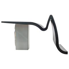 Contemporary Lava Side Table in Bronze and Marble 11