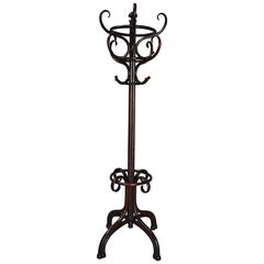 Antique Edwardian Bentwood Hat or Coat Stand of Unusual Design, Stamped 'Thonet'