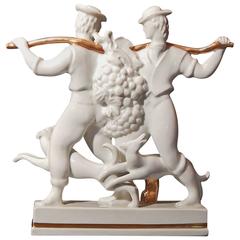 "Grape Harvest," Rare Art Deco Porcelain Sculpture by Gio Ponti 3