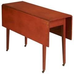 Federal Country Red-Painted Maple Drop-Leaf Table