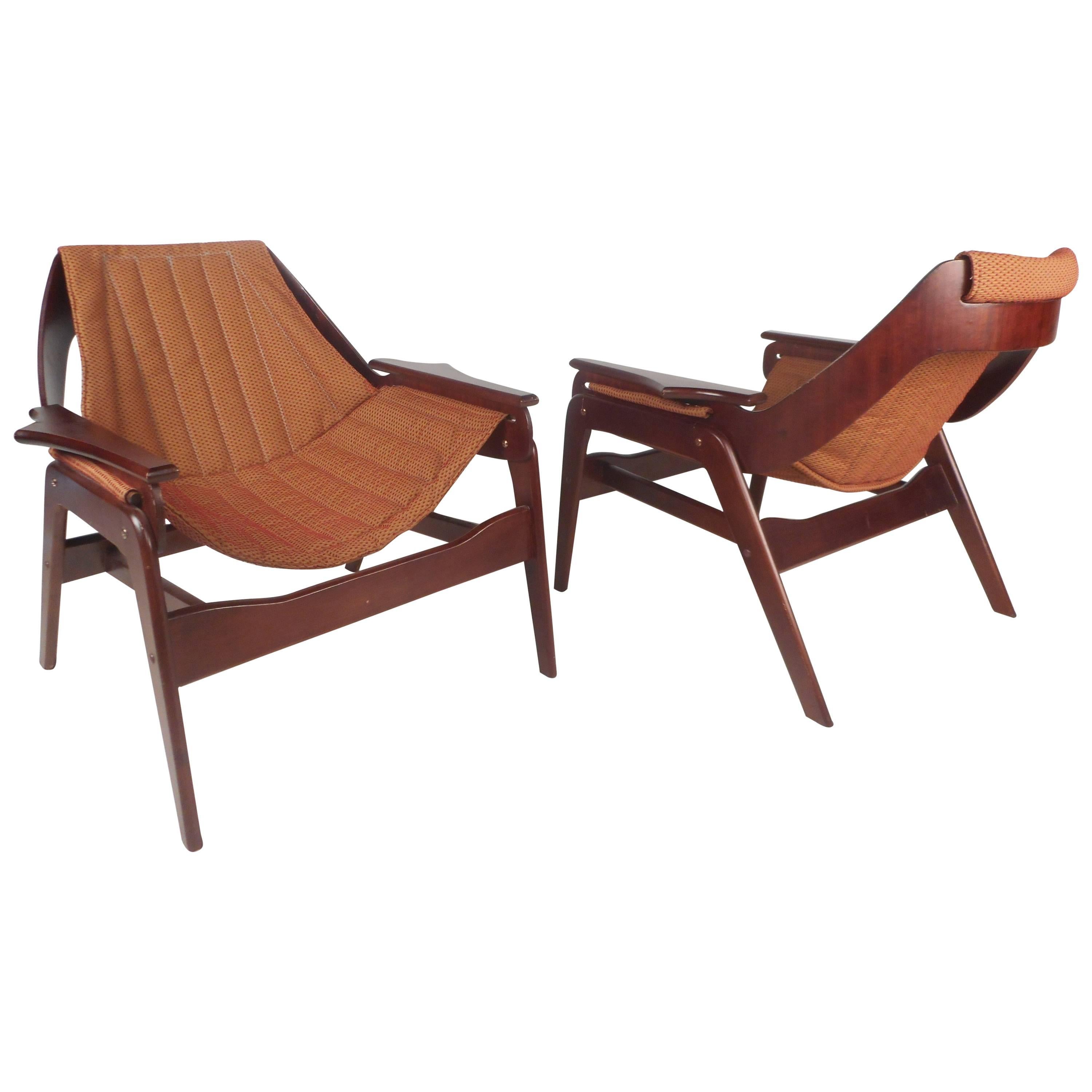 Mid-Century Modern Sling Lounge Chairs by Jerry Johnson