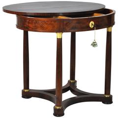 Slide Top Austrian Empire 19th Century Mahogany with Columns Dressing Table 1