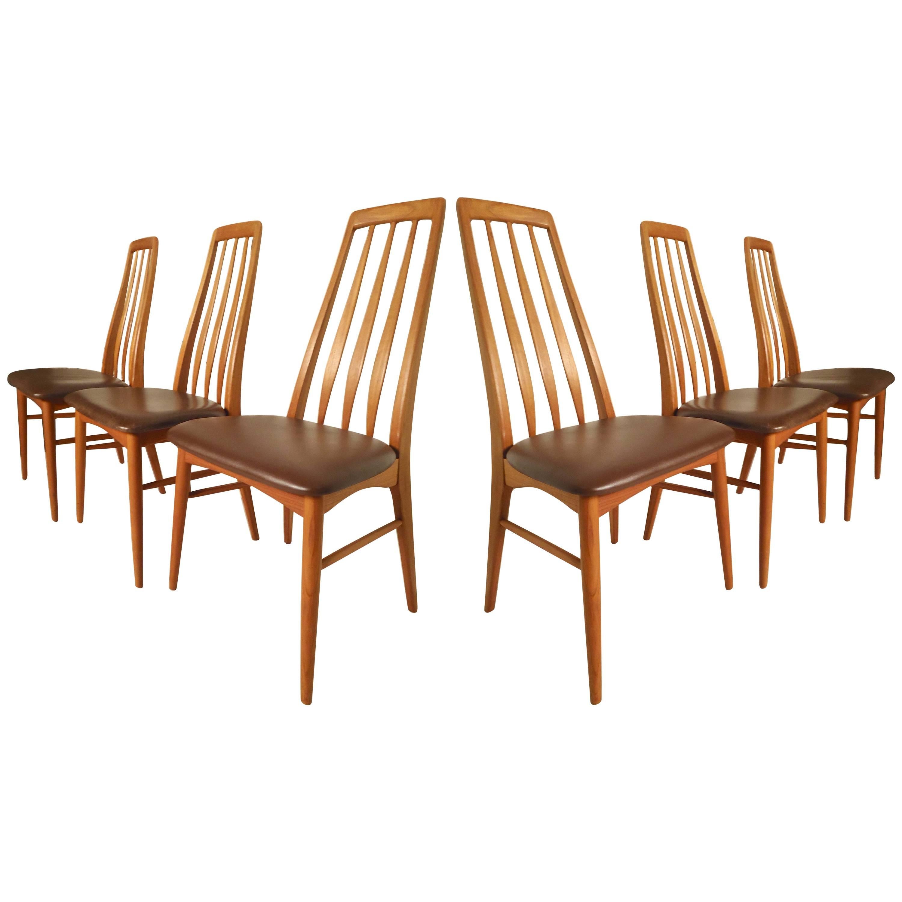 Teak Eva Chairs by Neils Koefoed
