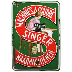 Enamel Sign Singer Sewing Machines, 1938