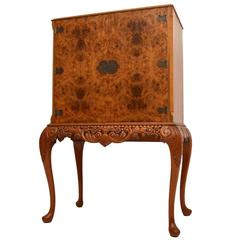 Antique Burr Walnut Cocktail Cabinet