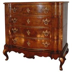 Large 18th Century Walnut Commode of Arc en Arbalette Shaped Form, circa 1750