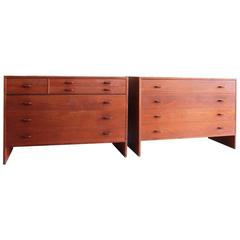 Hans Wegner Pair of Teak Chest of Drawers/Dressers for Ry Møbler, Denmark, 1955