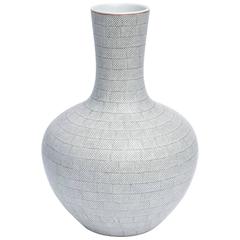 Mid-Century Snakeskin Patterned Textural Porcelain Vase or Vessel