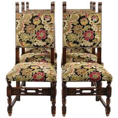 Antique French Carved Oak Chairs