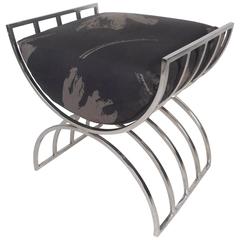 Unique Mid-Century Modern Chrome Stool or Ottoman 12