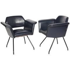 Pair of Flange Arm Armchairs by Steiner, French, 1950s 5