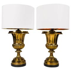 Vintage Pair of Solid Brass Task or Table Lamps 6