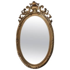 19th Century French Louis XVI Gilded Oval Mirror