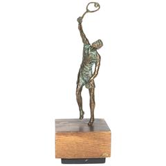 Curtis Jere Bronze Tennis Player Sculpture