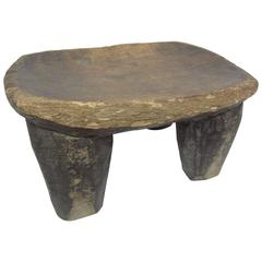 Solid Carved Wood Stool 