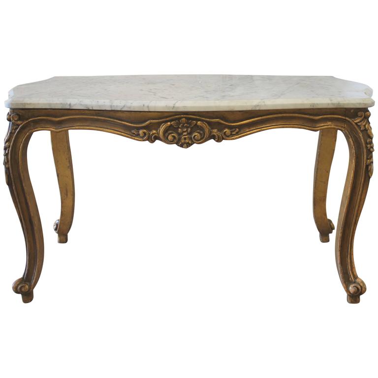 Antique Giltwood Marble Top Coffee Table At 1stdibs