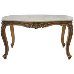 Antique Giltwood Marble-Top Coffee Table