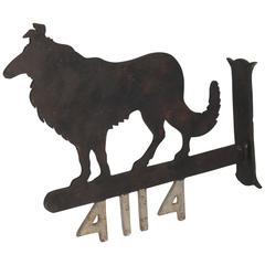 Antique 19th Century Cast Iron Dog Sign from a Farm in Pennsylvania