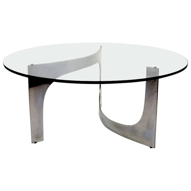 Sculptural Aluminium Base Coffee Table after Hersterberg at 1stDibs