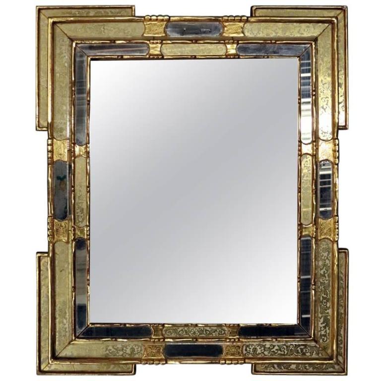 Venetian Mirror With Stenciled Patterns