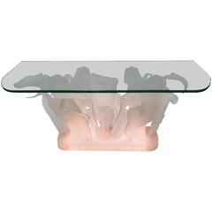 Striking Illuminated Frosted Lucite Console
