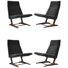 Rare Dunbar Cantilever Lounge Chairs by Roger Sprunger, Model 480