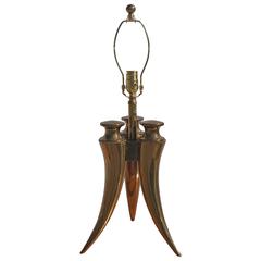 Patinated Brass Horns Lamp 11