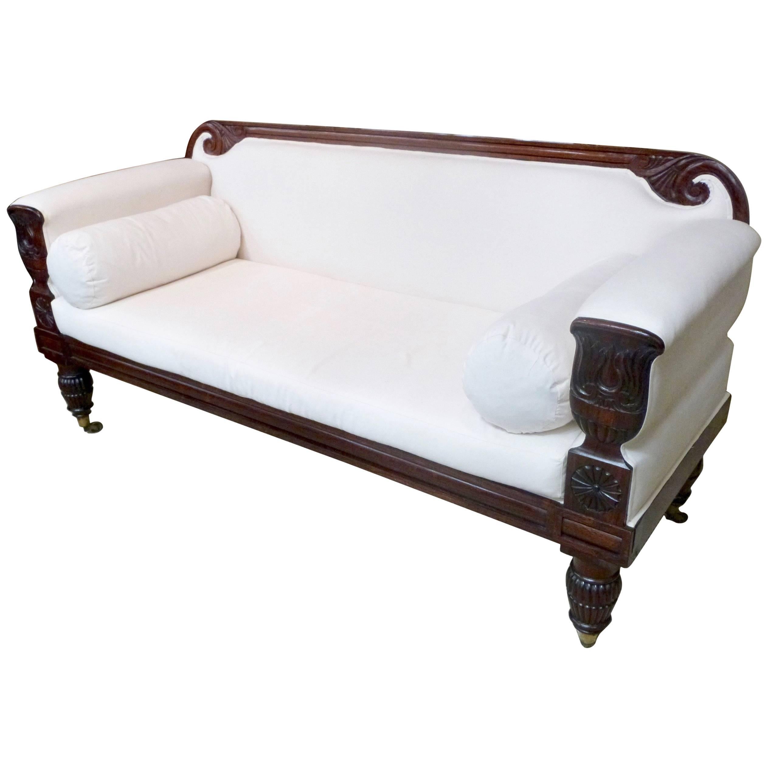 19th Century Regency Rosewood Framed Sofa For Sale