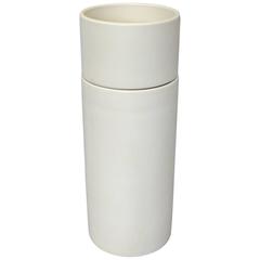 Matte White Gainey Planter Pot on Rare Tall Cylinder Base