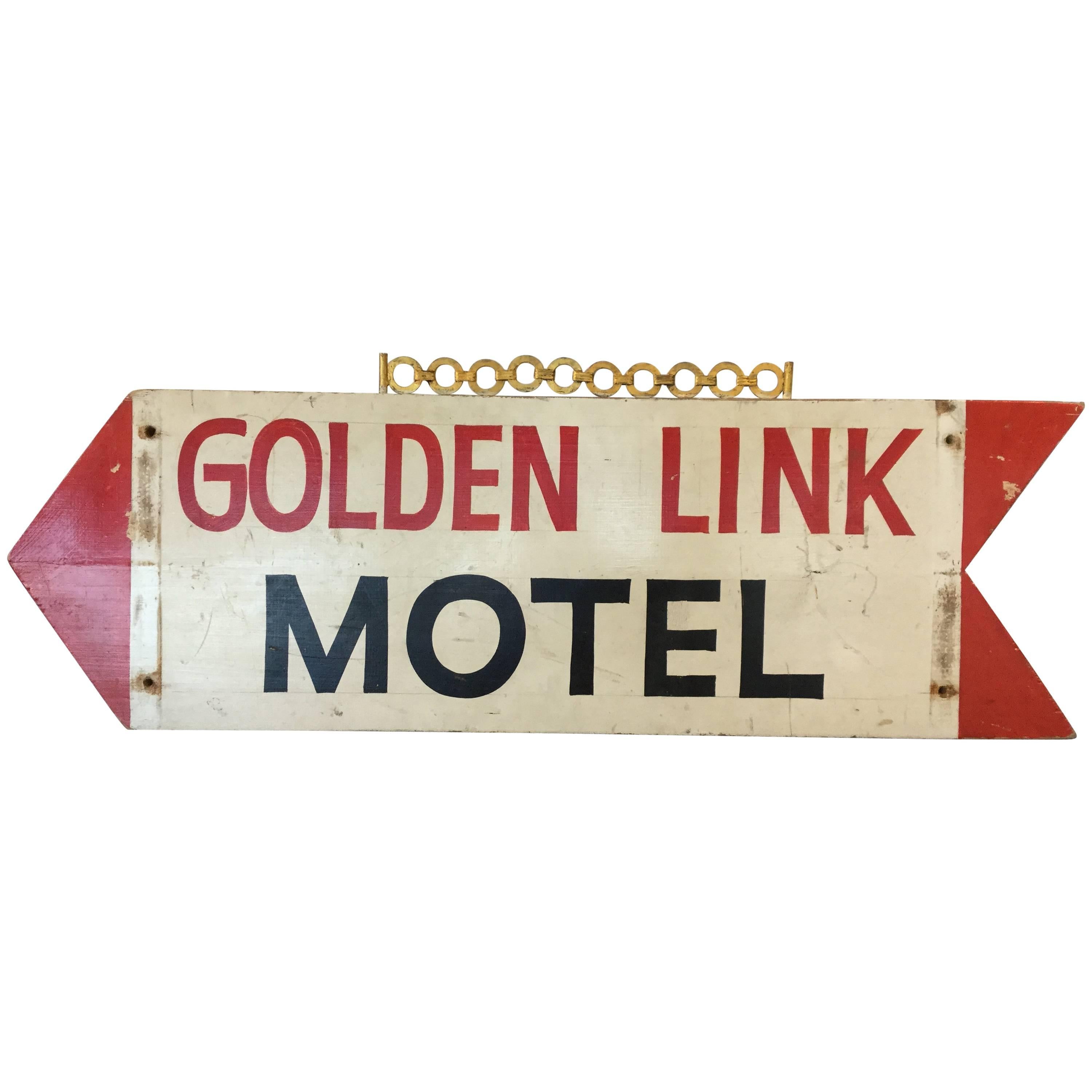 Motel Arrow Sign "Golden Link" For Sale