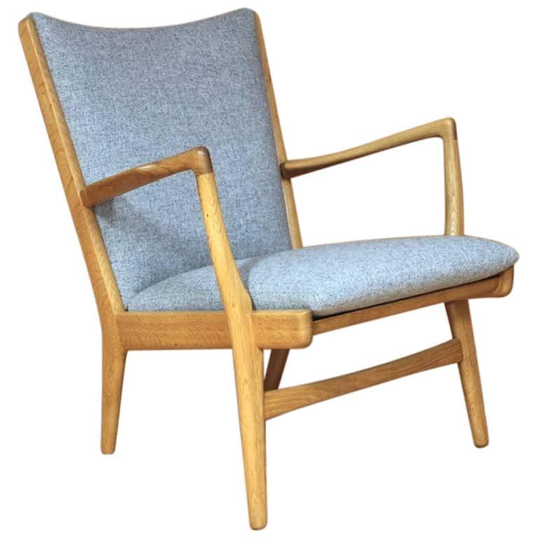 Hans Wegner Oak Lounge Chair Model AP16 Manufactured by A P Stolen Denmark