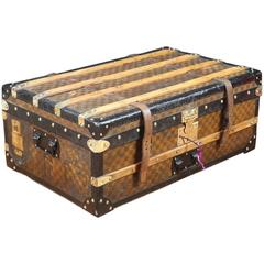 1890 Damier Cabin Trunk from the French Paris Brand "les malles du louvres"
