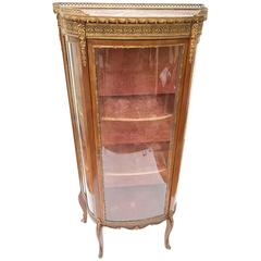 19th Century French Display Cabinet Ormolu Mounts Marble Top