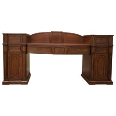 19th Century Georgian Mahogany Twin Pedestal Sideboard Ebony